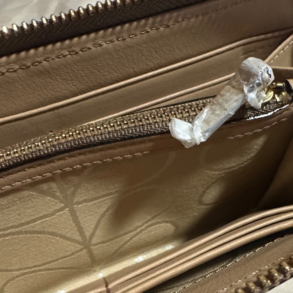 Orla Kiely tan and orange Perforated Wallet - Picture 3 of 5